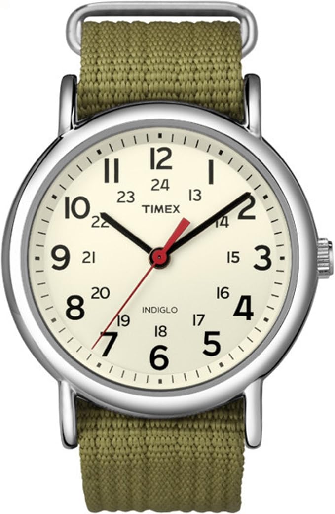 field watch with green strap