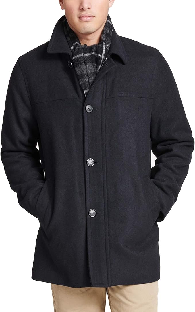 navy car coat