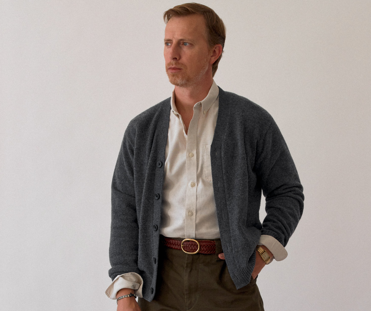 cardigan men's fall outfit with gray cardigan sweater