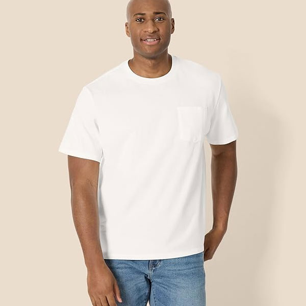 white pocket tee
