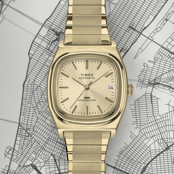 timex gold square watch