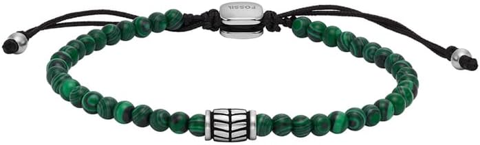 green and metal beaded bracelet