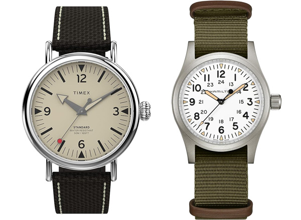 timex field watch and hamilton fild watch