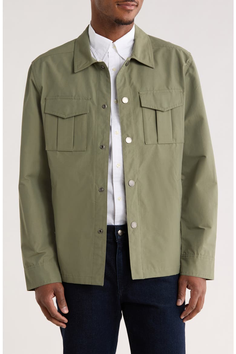 Cotton Blend Shirt Jacket, Main, color, OILVE GREEN